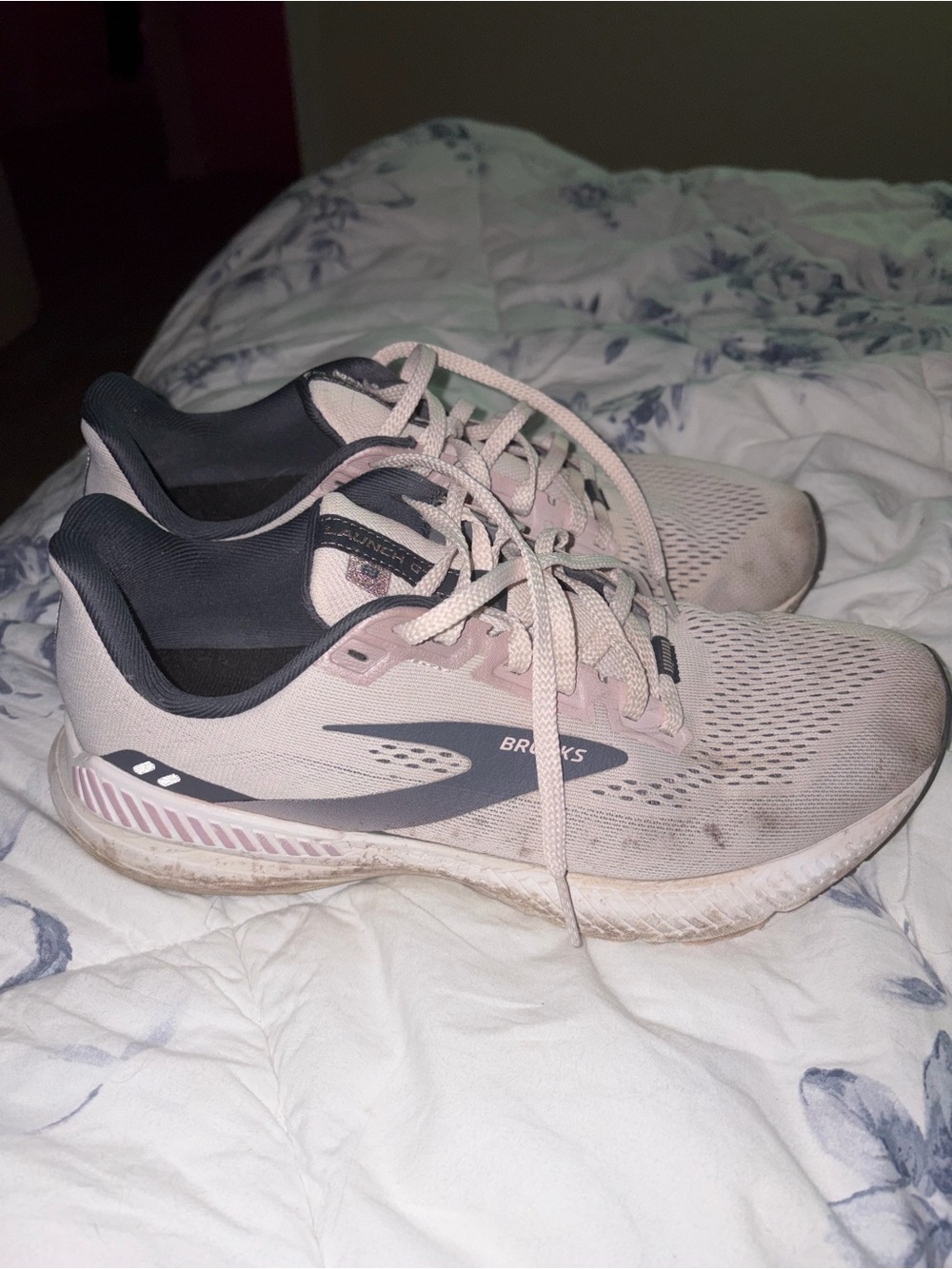 Brooks Women's Sneakers in Light Pink and Charcoal Accents